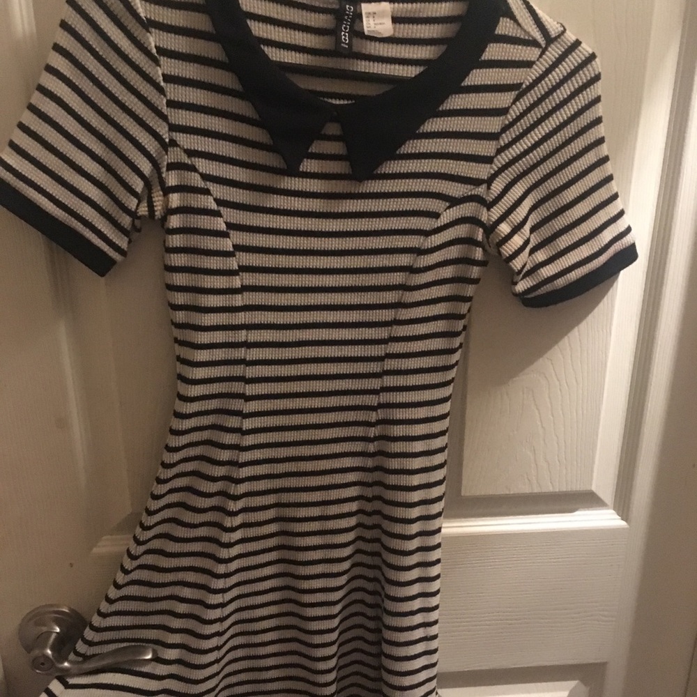 Black and White Striped Dress
